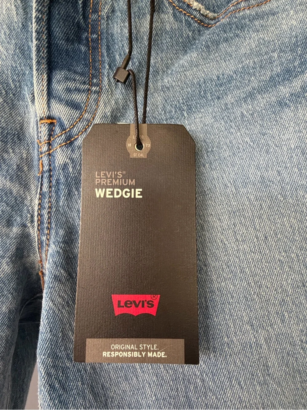 Levi's light blue Wedgie high-rise tapered jeans